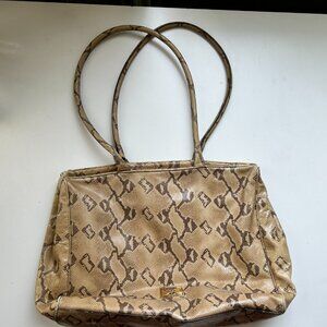 Moschino  XL Snakeskin Tote with Zip Closure